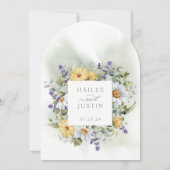 Farbenfrohe Wildblume Blumengezwitscher Frühjahrss Einladung (Rückseite)