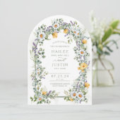 Farbenfrohe Wildblume Blumengezwitscher Frühjahrss Einladung (Stehend Vorderseite)