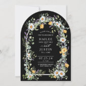 Farbenfrohe Wildblume Blumengezwitscher Frühjahrss Einladung (Vorderseite)