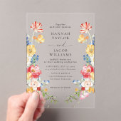 Farbenfrohe Wildblume Blumenhochzeit Acryleinladungen (Insitu (Handheld))