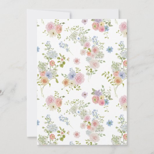 Farbenfrohe Wildblume Blumenhochzeit Einladung (Rückseite)