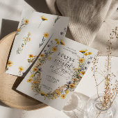 Farbenfrohe Wildblume Blumenkraut Hochzeit Einladung