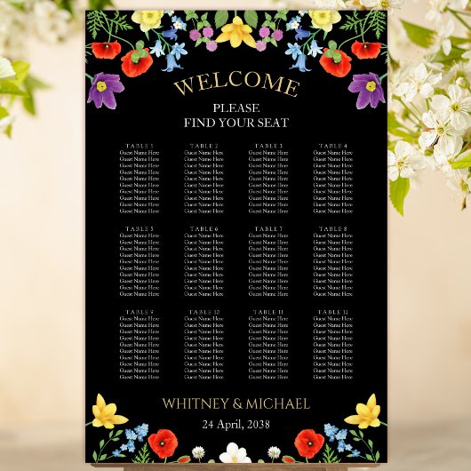Farbenfrohe Wildblume Blumenzauber Poster