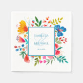 Farbenfrohe Wildblume Blumenzwiebeln Serviette (Vorderseite)