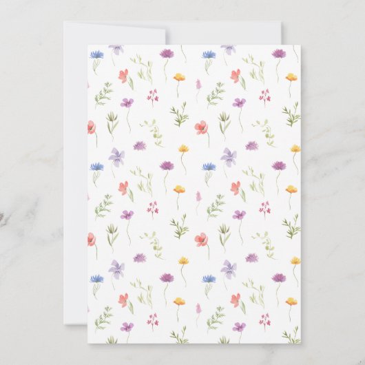 Farbenfrohe Wildblume bohemitisch rustikal Save th Einladung (Rückseite)