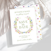 Farbenfrohe Wildblume bohemitisch rustikal Save th Einladung