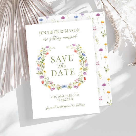 Farbenfrohe Wildblume bohemitisch rustikal Save th Einladung