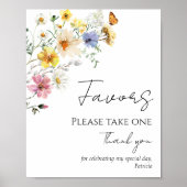 Farbenfrohe Wildblume Boho Brautparty Favoriten Un Poster (Vorne)