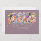 Farbenfrohe Wildblume Boho Chic Wedding Einladung (Vorderseite)