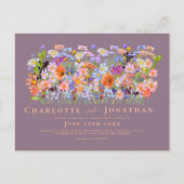 Farbenfrohe Wildblume Boho Chic Wedding Postkarte (Vorderseite)