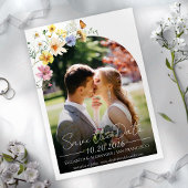Farbenfrohe Wildblume | Boho Foto Save the Date Einladung