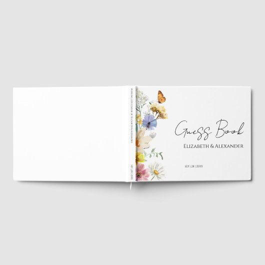 Farbenfrohe Wildblume | Boho Wedding Guest Book Gästebuch (Voll)