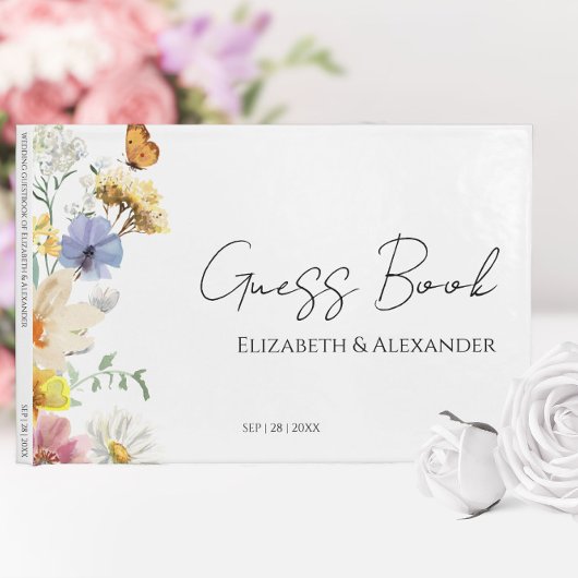 Farbenfrohe Wildblume | Boho Wedding Guest Book Gästebuch