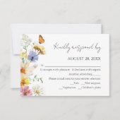 Farbenfrohe Wildblume | Boho Wedding RSVP Cards Karte (Vorderseite)