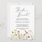 Farbenfrohe Wildblume Botanischer Hochzeitsbrunch Einladung (Vorderseite)