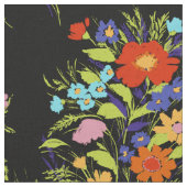 Farbenfrohe Wildblume Bouquet auf Schwarz Stoff (Nahaufnahme)