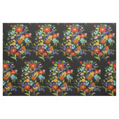Farbenfrohe Wildblume Bouquet auf Schwarz Stoff (Fat Quarter (45,7 x 55,9 cm))