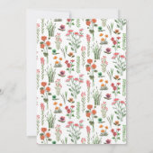 Farbenfrohe Wildblume Brautdusche Einladung (Rückseite)