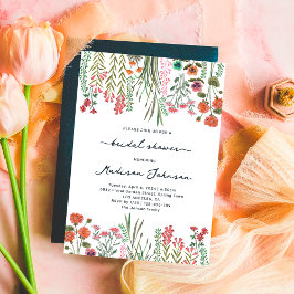 Farbenfrohe Wildblume Brautdusche Einladung