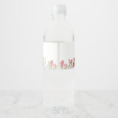 Farbenfrohe Wildblume Brautdusche Einladung Wasserflaschenetikett (Rückseite)