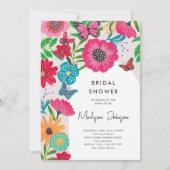 Farbenfrohe Wildblume Brautparty Einladung (Vorderseite)