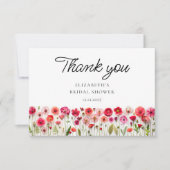 Farbenfrohe Wildblume Brautparty Vielen Dank Karte (Vorderseite)