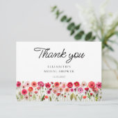 Farbenfrohe Wildblume Brautparty Vielen Dank Karte (Stehend Vorderseite)