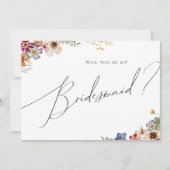 Farbenfrohe Wildblume | Bridesmaid-Vorschlagskarte Einladung (Vorderseite)