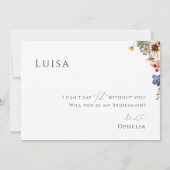 Farbenfrohe Wildblume | Bridesmaid-Vorschlagskarte Einladung (Rückseite)