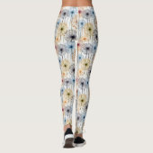 Farbenfrohe Wildblume Dandelion Muster Leggings (Rückseite)