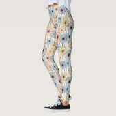 Farbenfrohe Wildblume Dandelion Muster Leggings (Links)