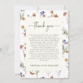 Farbenfrohe Wildblume Dankeskarte (Vorderseite)