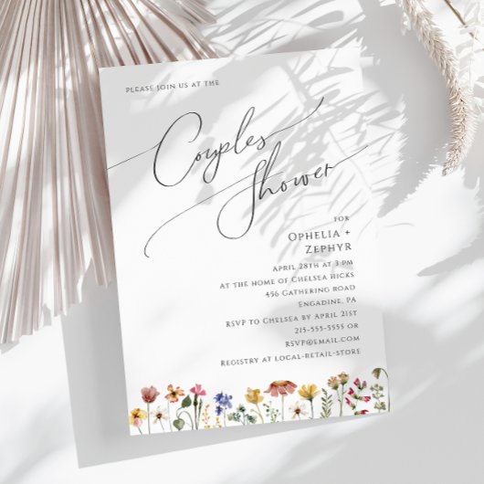 Farbenfrohe Wildblume | Dusche für Paare Einladung