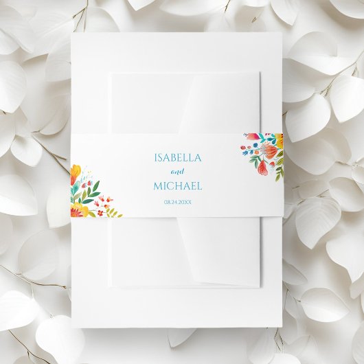 Farbenfrohe Wildblume Einladungsbanderole