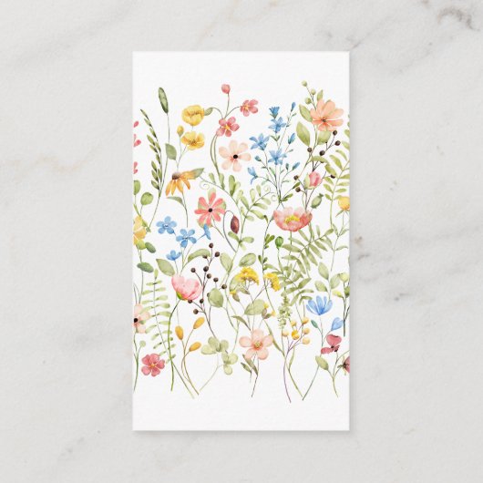 Farbenfrohe Wildblume Eleganter QR Code & UAWG Wed Begleitkarte (Rückseite)