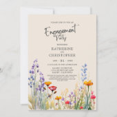 Farbenfrohe Wildblume Engagement Party Elegant Bei Einladung (Vorderseite)