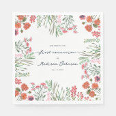 Farbenfrohe Wildblume Erste Heilige Kommune Serviette (Vorderseite)