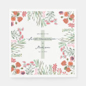 Farbenfrohe Wildblume Erste Heilige Kommune Serviette (Vorderseite)