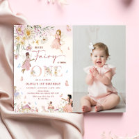 Farbenfrohe Wildblume Fairy 1. Geburtstag Foto