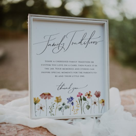 Farbenfrohe Wildblume Familientraditionen untersch Poster