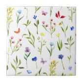 Farbenfrohe Wildblume Fliese (Vorderseite)