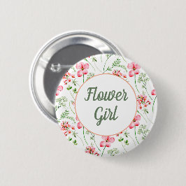 Farbenfrohe Wildblume Flower Girl Button