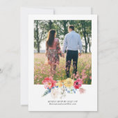 Farbenfrohe Wildblume Foto Hochzeit Einladung (Rückseite)
