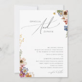 Farbenfrohe Wildblume | Foto Traditionelle Hochzei Einladung (Vorderseite)
