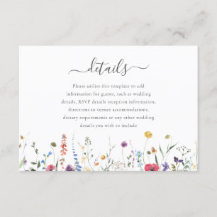 Farbenfrohe Wildblume Frühjahr Sommer Hochzeit Det Begleitkarte