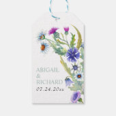 Farbenfrohe Wildblume Frühjahrshochzeit Geschenkanhänger (Rückseite)