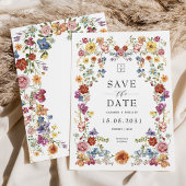 Farbenfrohe Wildblume Garden Classic Wedding Monog Save The Date