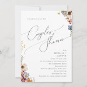 Farbenfrohe Wildblume | Garden Couples Dusche Einladung (Vorderseite)