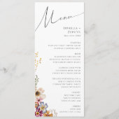 Farbenfrohe Wildblume | Garden Wedding Dinner Menu Menükarte (Vorderseite)