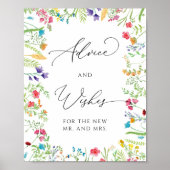 Farbenfrohe Wildblume Garten Beratung und Wünsche Poster (Vorne)